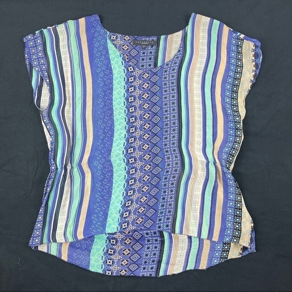 Sanctuary Womens Blouse Blue Striped Small - Picture 2 of 9